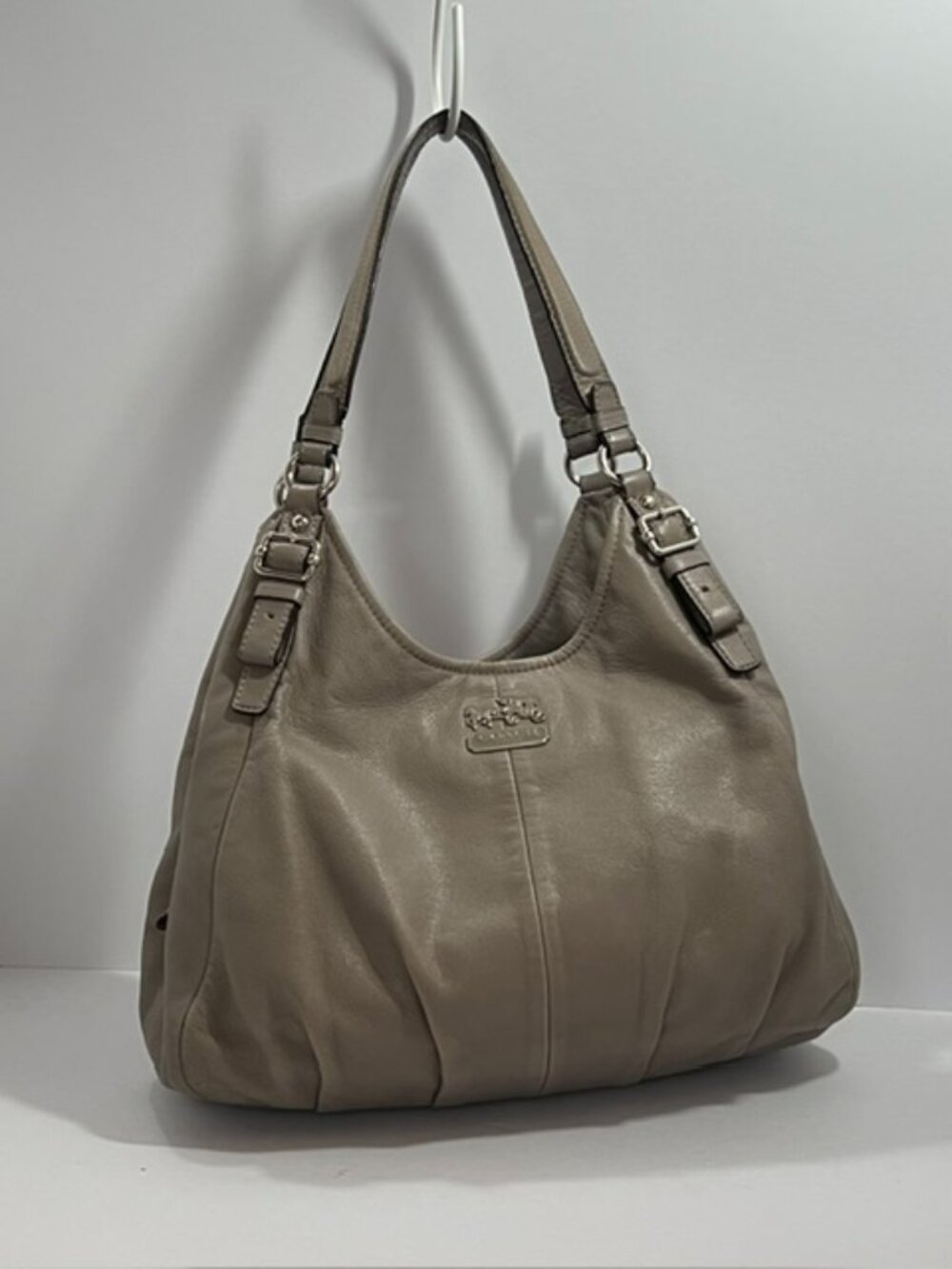 Coach Madison Maggie Nappa Leather Shoulder Bag Style 16503 VTG 2012 Gray
